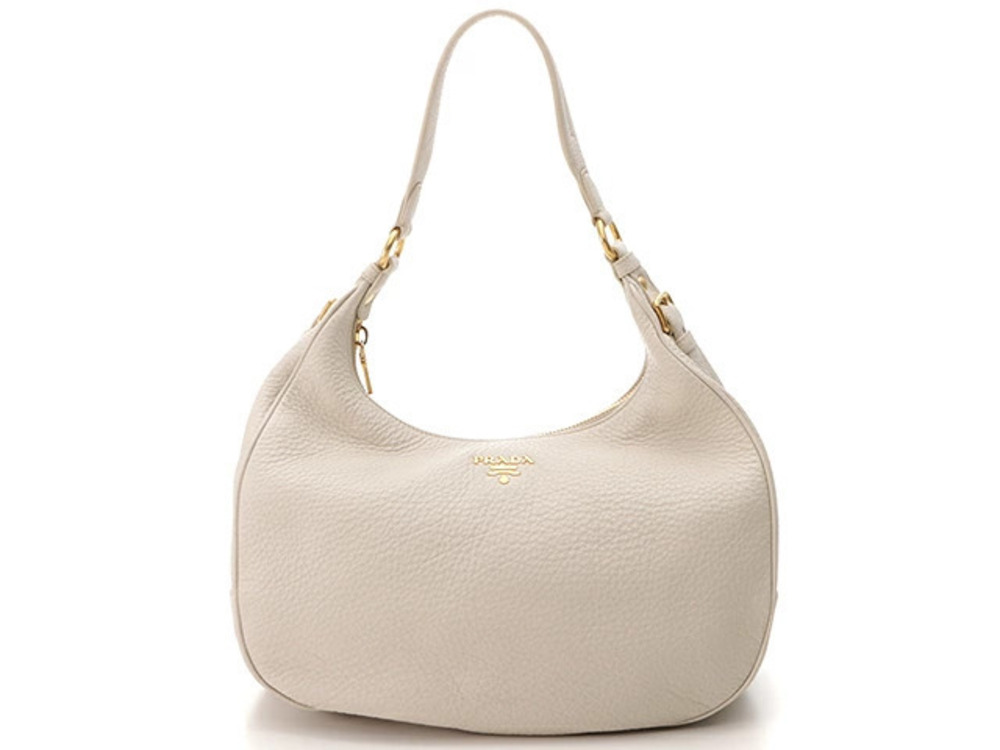 Prada Hobo Bag White Leather